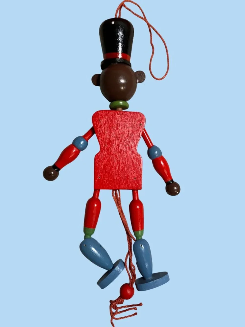 Wooden Bear Nutcracker Ornament With Pull String Mechanism